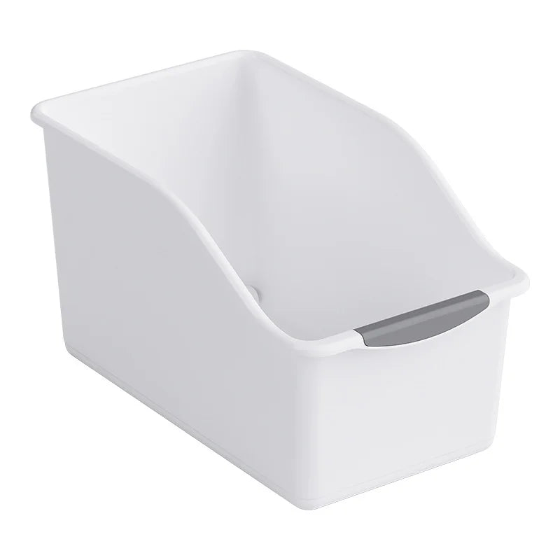 Curved Plastic Storage Bin Set - Multipurpose Home Organization Baskets for Cleaning Supplies & Household Essentials